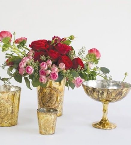 Wedding Floral Rentals, Atlanta - Gold Compote Vases