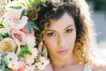 Close-up of Bride and bouquet at Atlanta's Historical Swan House