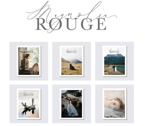 Recent issues of Magnolia Rouge wedding lookbook magazine